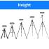 JMARY KP-2205 Aluminum Tripod (134CM), 4-Section Aluminum Legs, Universal Lightweight Tripod with Mobile Phone Holder Mount - Black
